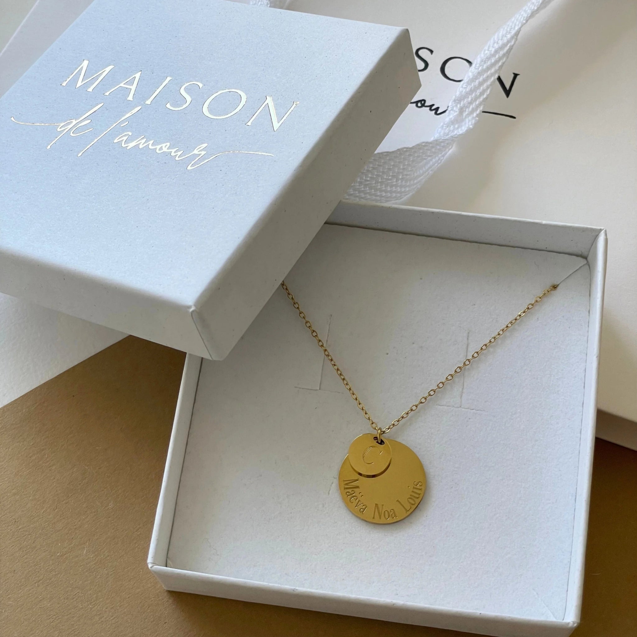 Collier Personnalisé DOUBLE MÉDAILLE - MAISON DE L'AMOUR