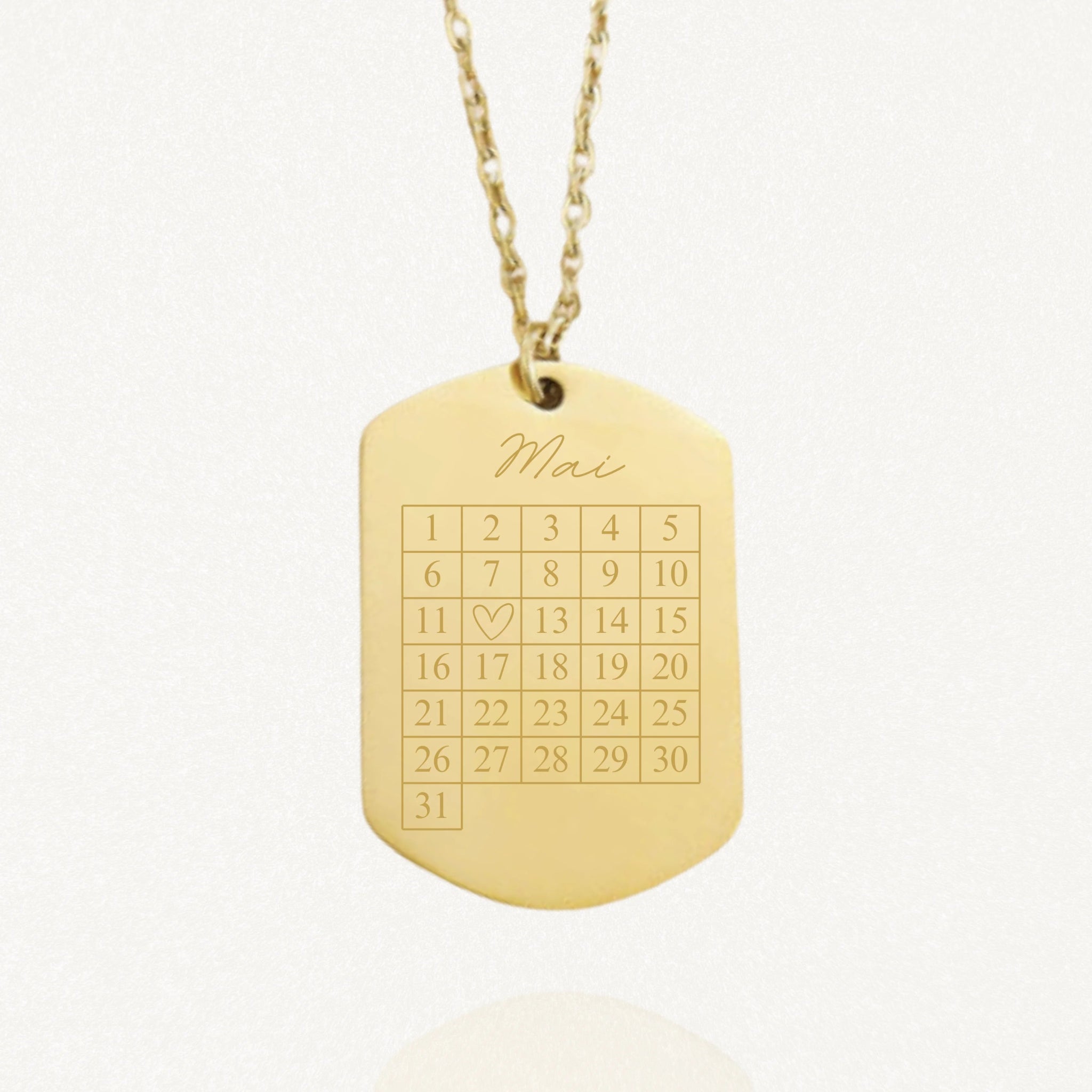 Collier Personnalisé MON CALENDRIER - MAISON DE L'AMOUR