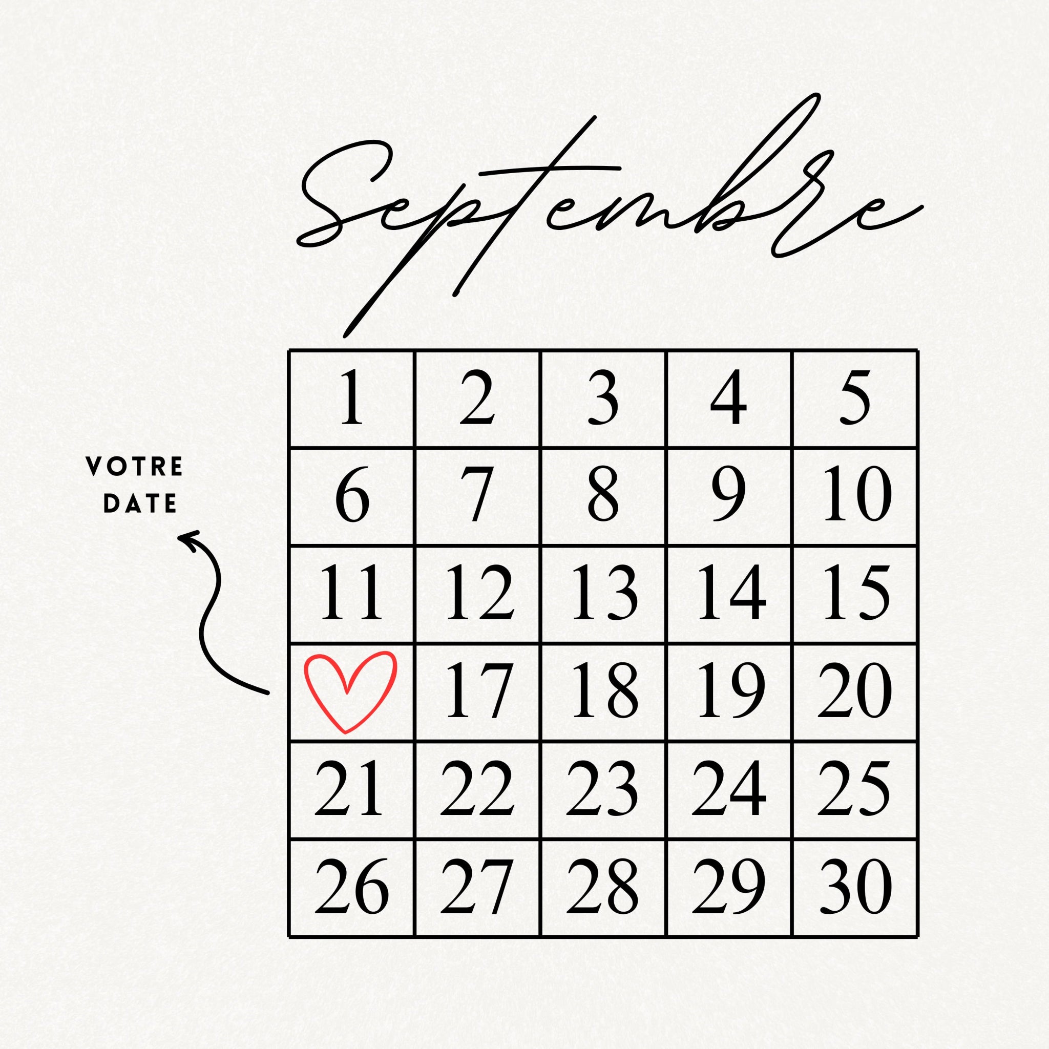 Collier Personnalisé MON CALENDRIER - MAISON DE L'AMOUR