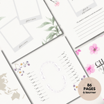 Double page intérieure fleurie du livre de naissance de 86 pages.